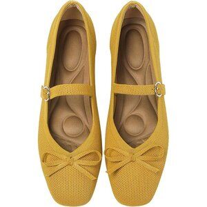 Women Ginger Fabric Upper And Rubber Sole Ballet Flats With Ankle Strap